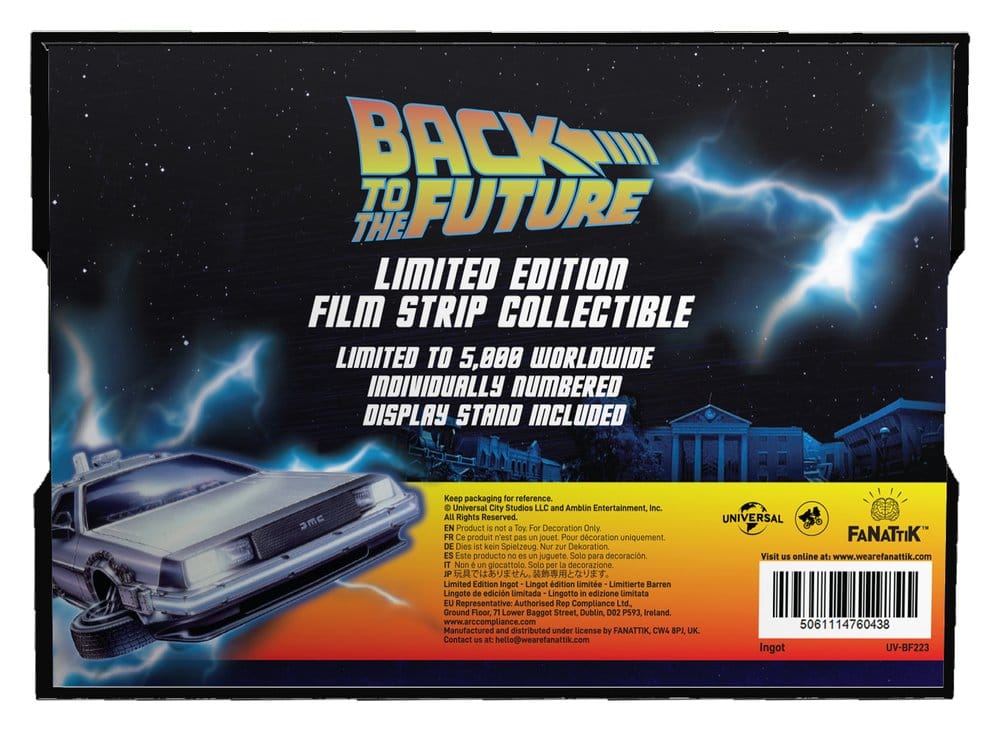 Zurück in die Zukunft Metallbarren Metallfilmstreifen-Sammlerstück Limited Edition