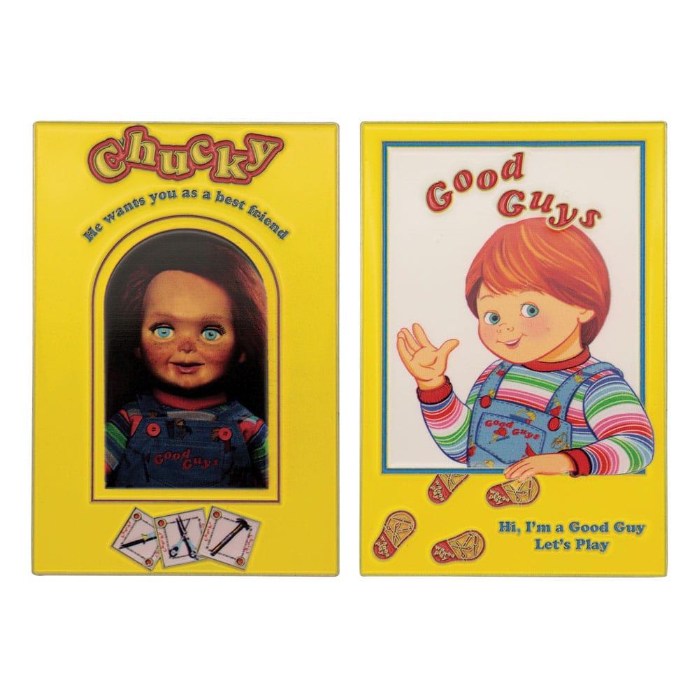 Chucky Die Mörderpuppe mit Spell Card Metallbarren Chucky Limited Edition 