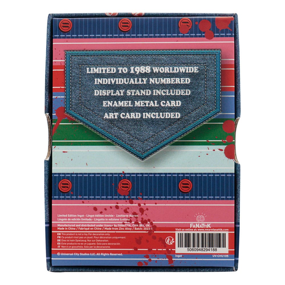 Chucky Die Mörderpuppe mit Spell Card Metallbarren Chucky Limited Edition 