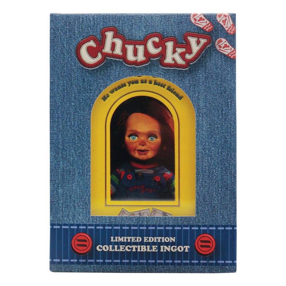 Chucky Die Mörderpuppe mit Spell Card Metallbarren Chucky Limited Edition 