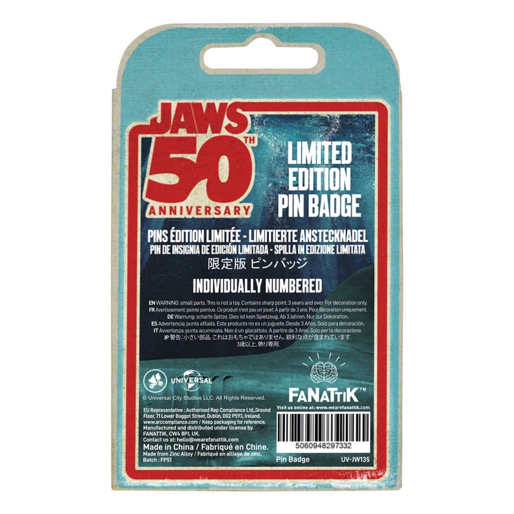 Jaws Ansteck-Pin 50th Anniversary Ship in Bottle       