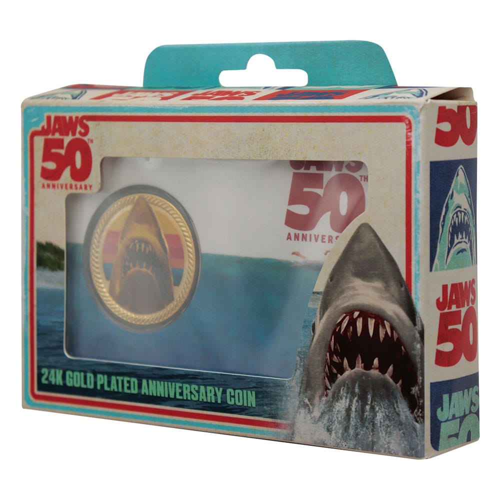 Jaws Sammelmünze 50th Anniversary 24k Gold Plated Limited Edition       