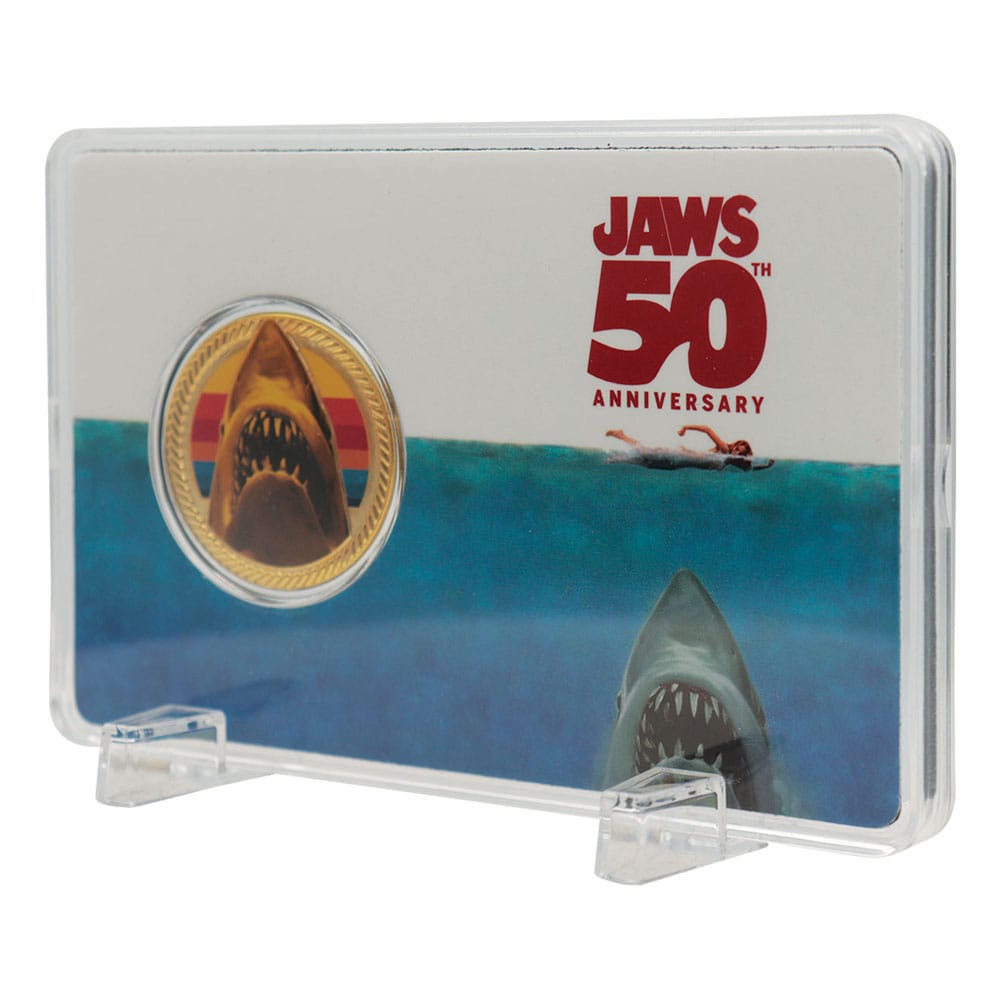 Jaws Sammelmünze 50th Anniversary 24k Gold Plated Limited Edition       