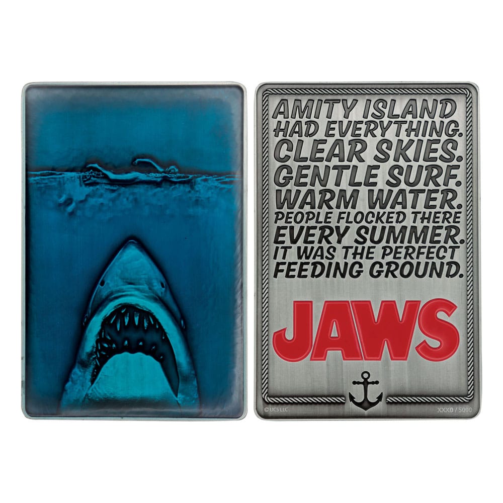 Jaws Metallbarren 50th Anniversary Poster Limited Edition           