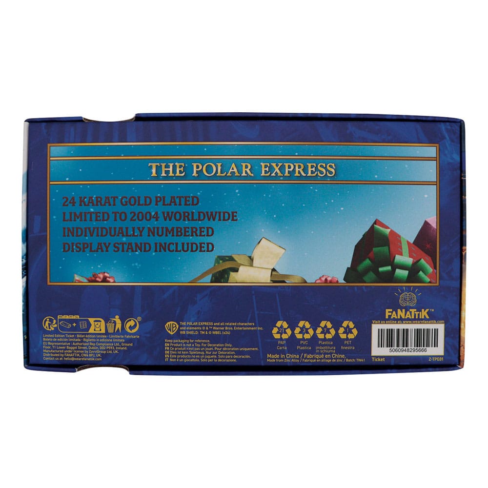 Der Polarexpress Replik Train Ticket 24k Gold Plated Limited Edition  