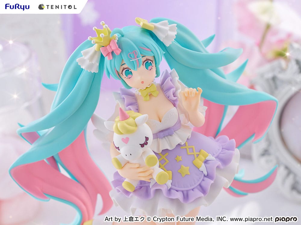 Hatsune Miku Tenitol PVC Statue Hatsune Miku Yumekawa Princess Lavender Ver. 21 cm 