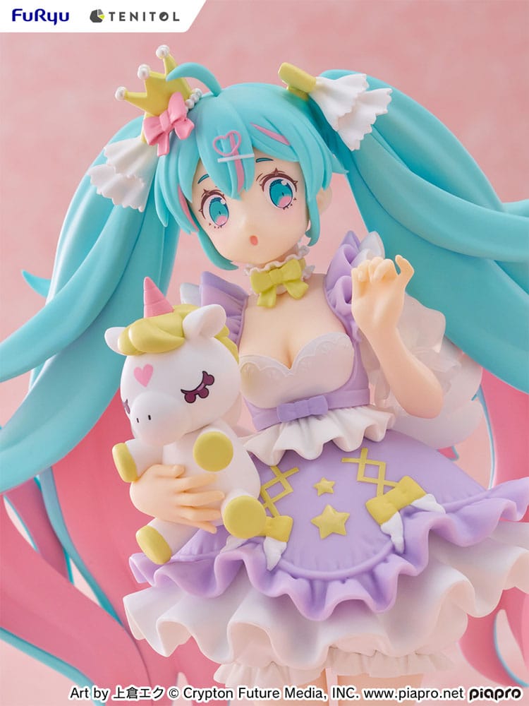 Hatsune Miku Tenitol PVC Statue Hatsune Miku Yumekawa Princess Lavender Ver. 21 cm 