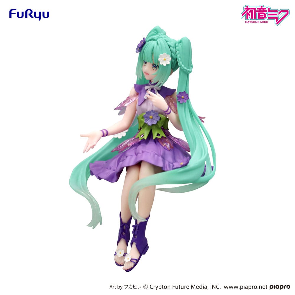 Hatsune Miku Noodle Stopper PVC Statue Flower Fairy Cosmos Purple Color Ver. 14 cm 
