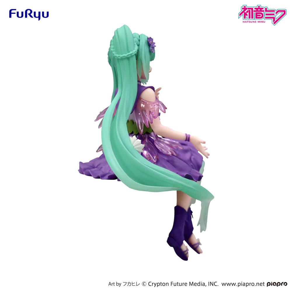 Hatsune Miku Noodle Stopper PVC Statue Flower Fairy Cosmos Purple Color Ver. 14 cm 