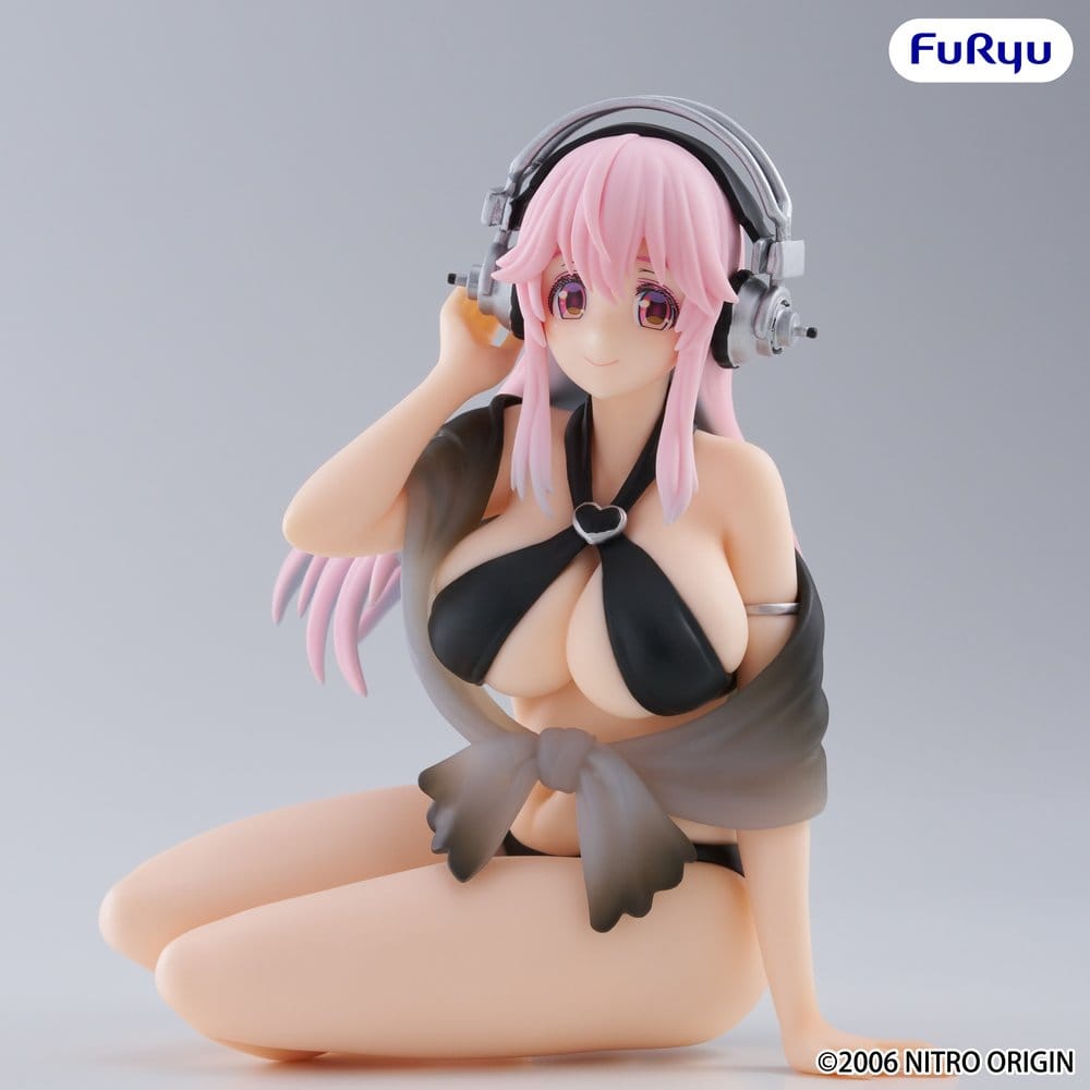 Super Sonico Noodle Stopper PVC Statue Super Sonico Swimsuit Black Color Ver. 10 cm 