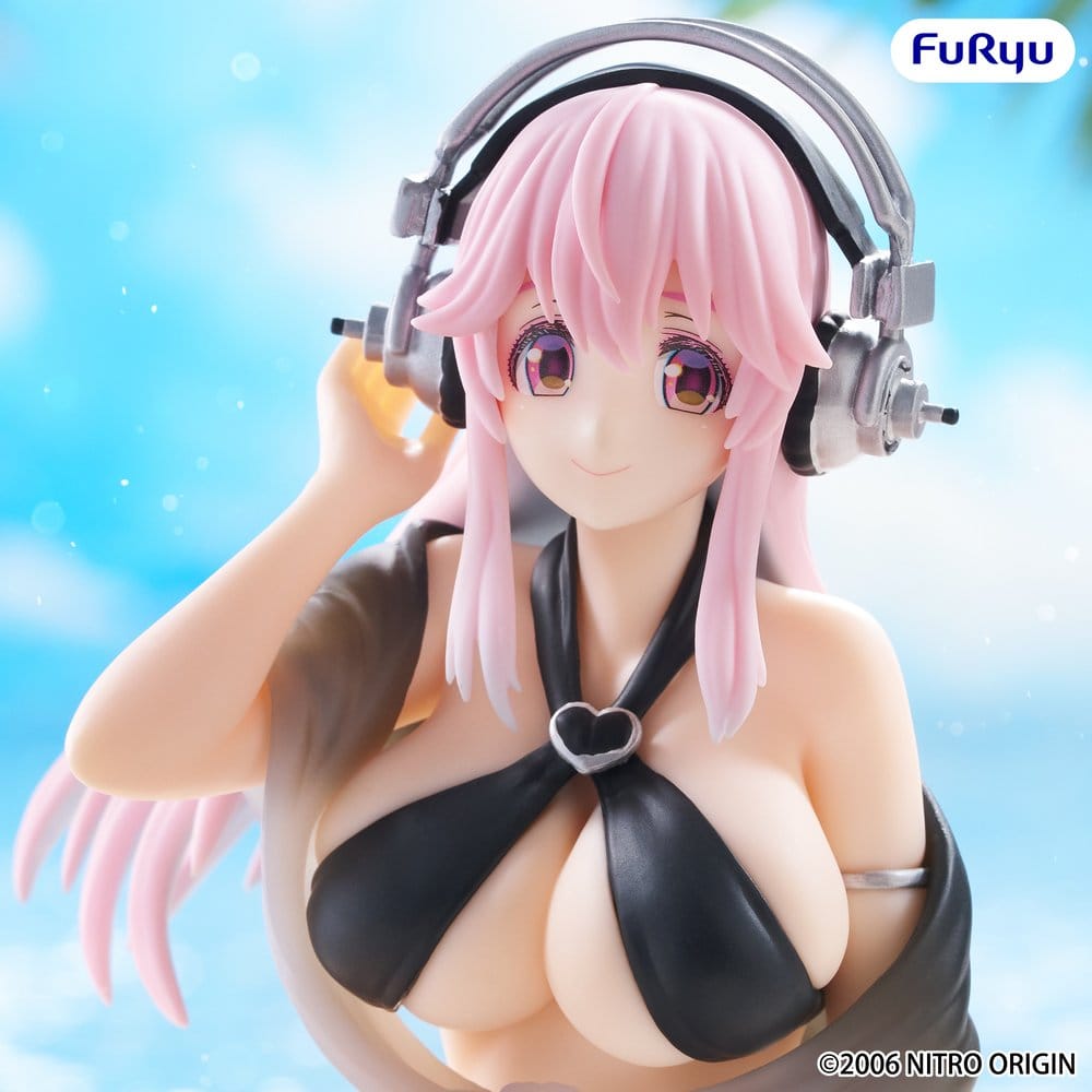 Super Sonico Noodle Stopper PVC Statue Super Sonico Swimsuit Black Color Ver. 10 cm 