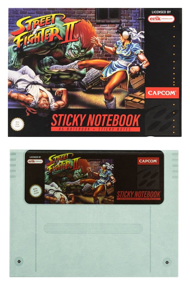 Street Fighter Premium Notizbuch mit Haftnotizen und Hülle A5 