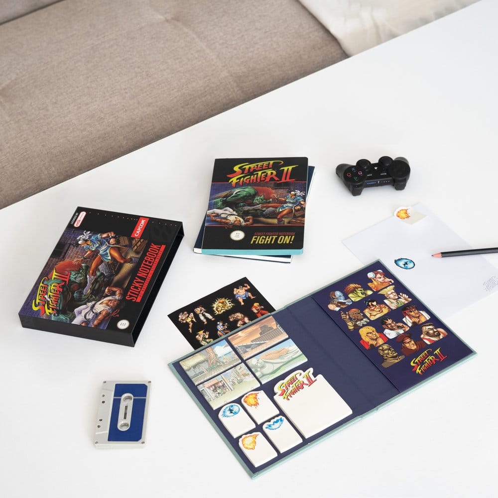 Street Fighter Premium Notizbuch mit Haftnotizen und Hülle A5 