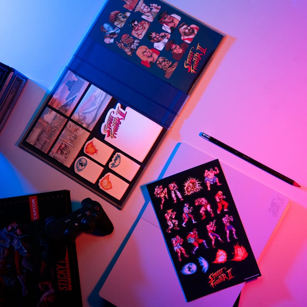 Street Fighter Premium Notizbuch mit Haftnotizen und Hülle A5 