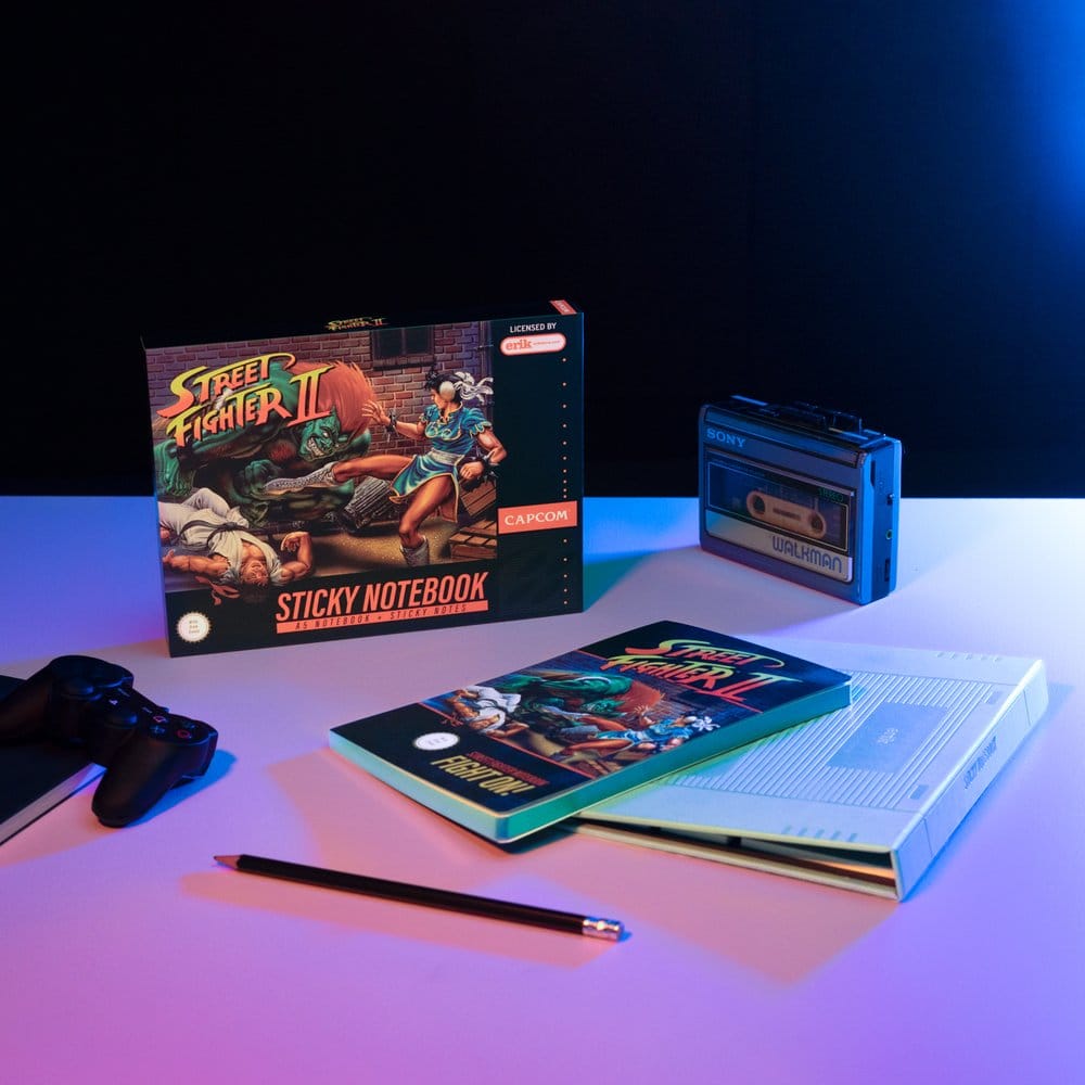 Street Fighter Premium Notizbuch mit Haftnotizen und Hülle A5 