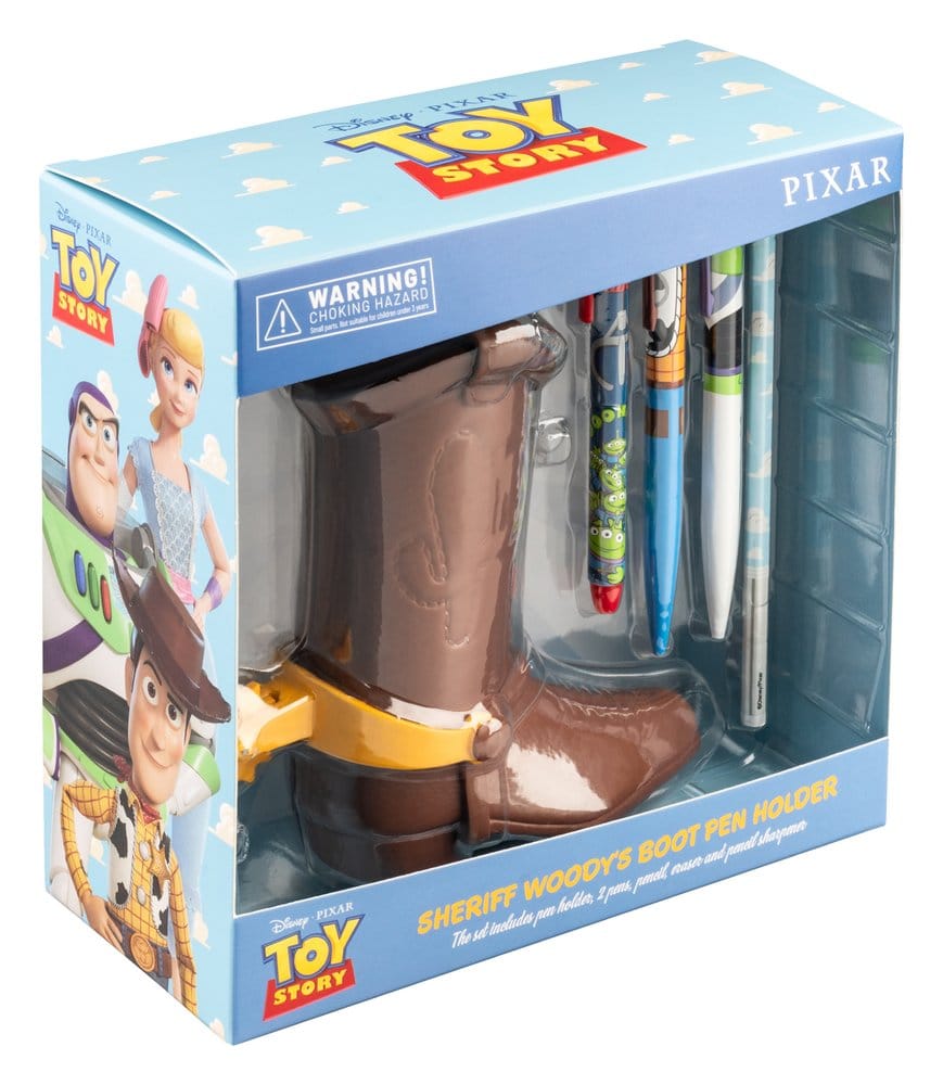 Disney Pixar Toy Story Stiftehalter mit Schreibwaren-Set Woodys Stiefel 16 cm