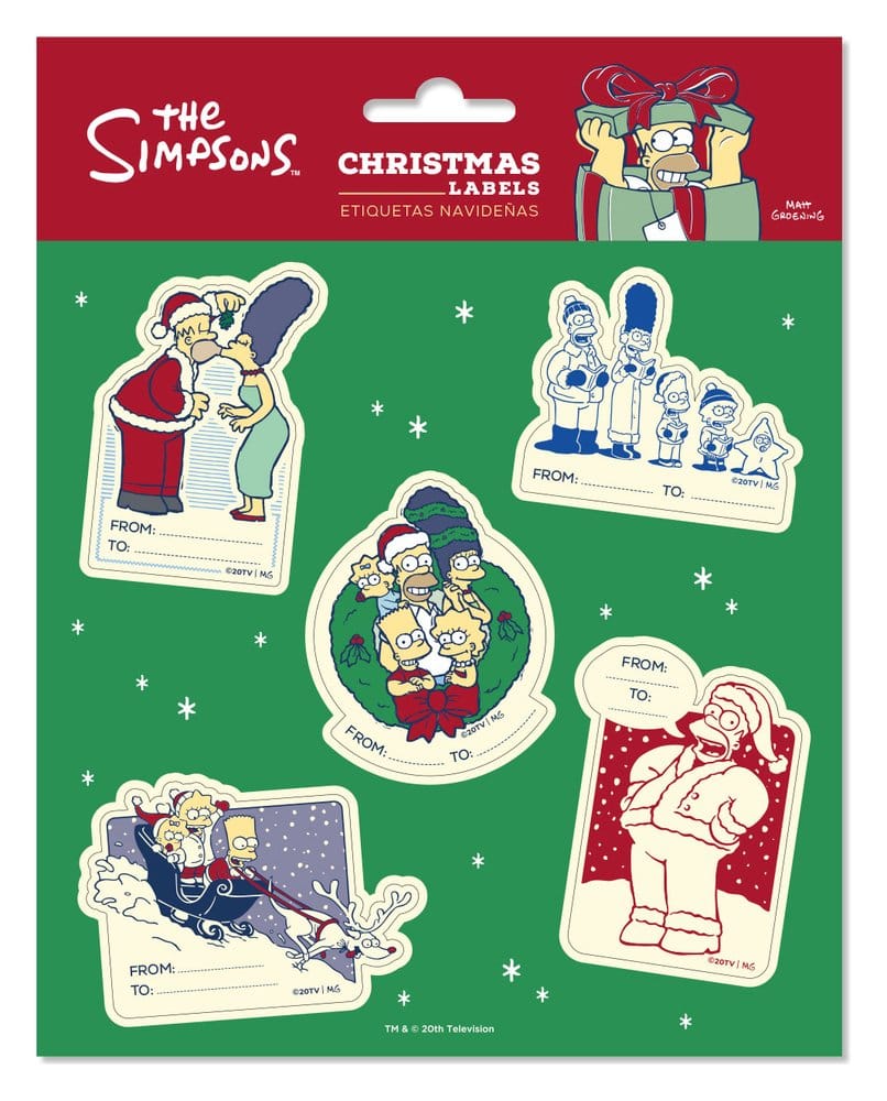 Die Simpsons Selbstklebende Weihnachtsetiketten Premium (10)