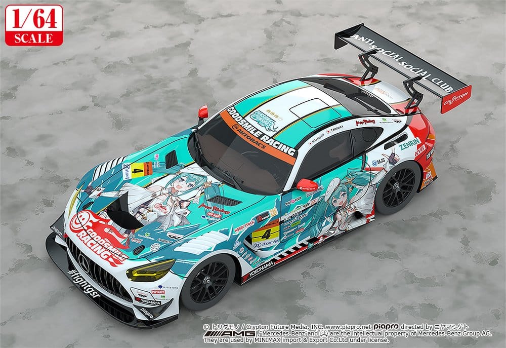 Hatsune Miku GT Project Fahrzeug 1/64 AMG 2023 Season Opening Ver. 7 cm