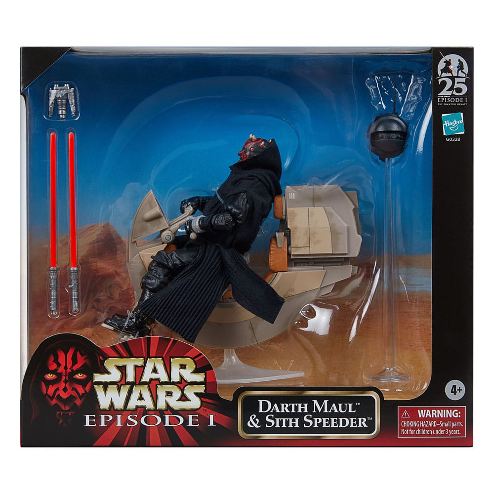 Star Wars Episode I Black Series Fahrzeug mit Actionfigur Darth Maul & Sith Speeder 25th Anniversary