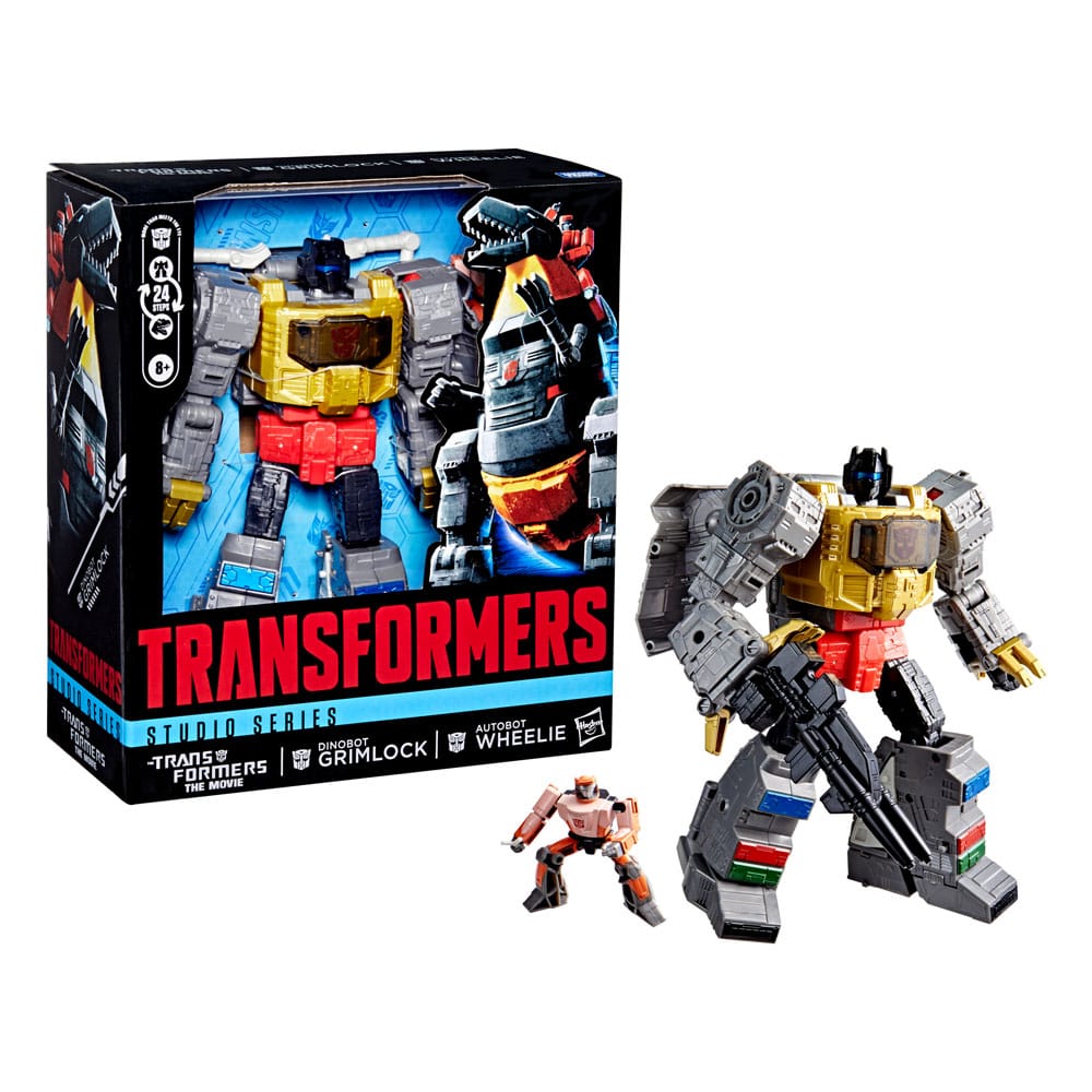 The Transformers: The Movie Studio Series Leader Class Actionfigur Dinobot Grimlock & Autobot Wheelie 22 cm