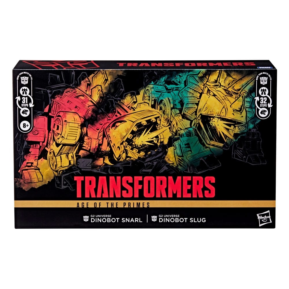Transformers Age of the Primes Leader Class Actionfiguren 2er-Pack G2 Universe Dinobots Snarl & Slug 19 cm