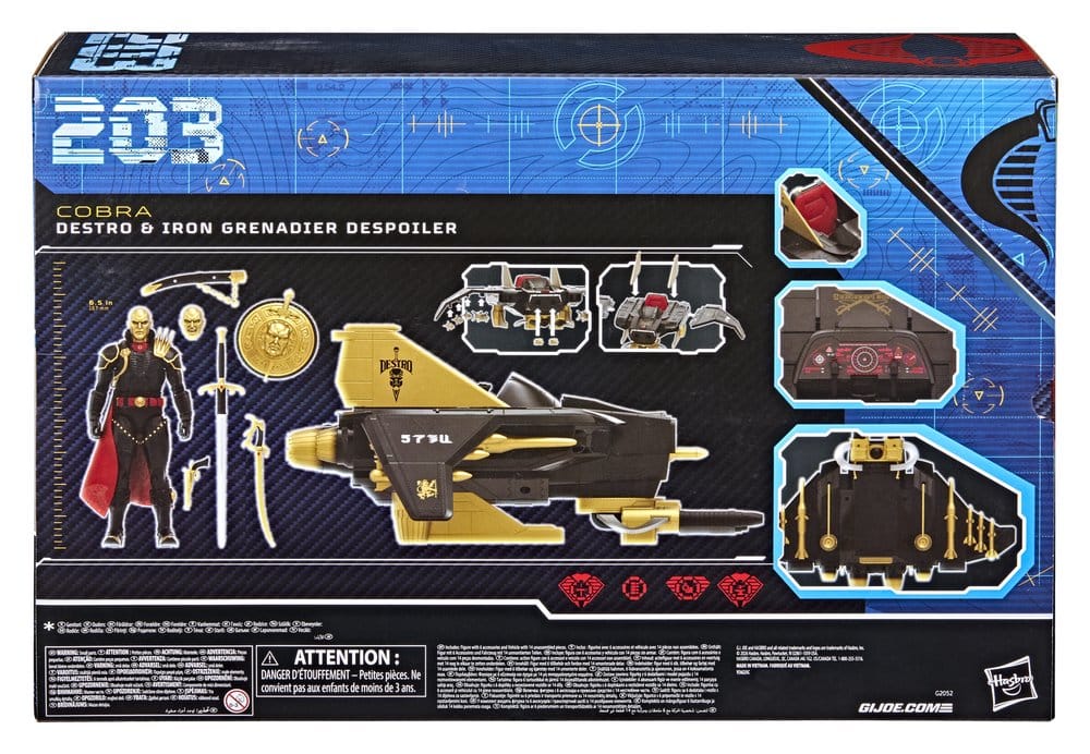 G.I. Joe Classified Series Actionfigur und Fahrzeug Set #203 Destro & Iron Grenadier Despoiler 15 cm