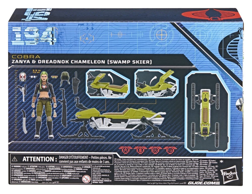G.I. Joe Classified Series Actionfigur und Fahrzeugset #194 Zanya und Dreadnok Chameleon (Swamp Skier) 15 cm