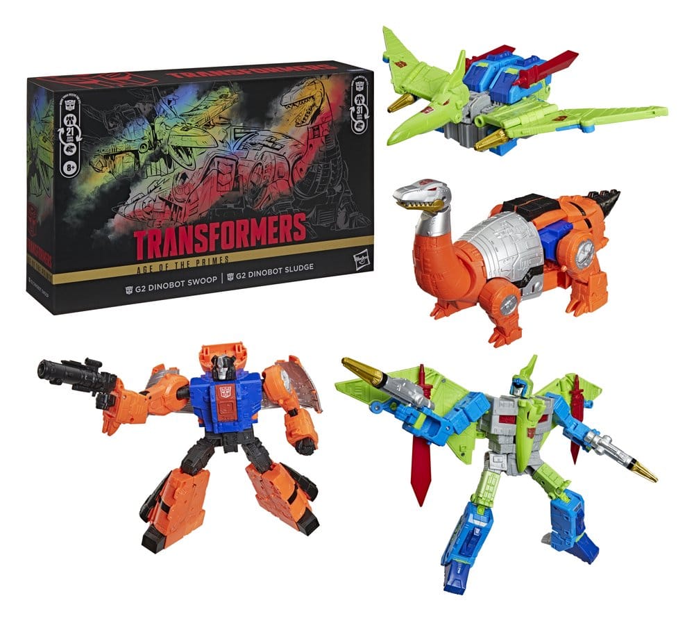 Transformers Age of the Primes Leader Class Actionfiguren 2er-Pack G2 G2 Dinobot Swoop &amp; G2 Dinobot Sludge 19 cm