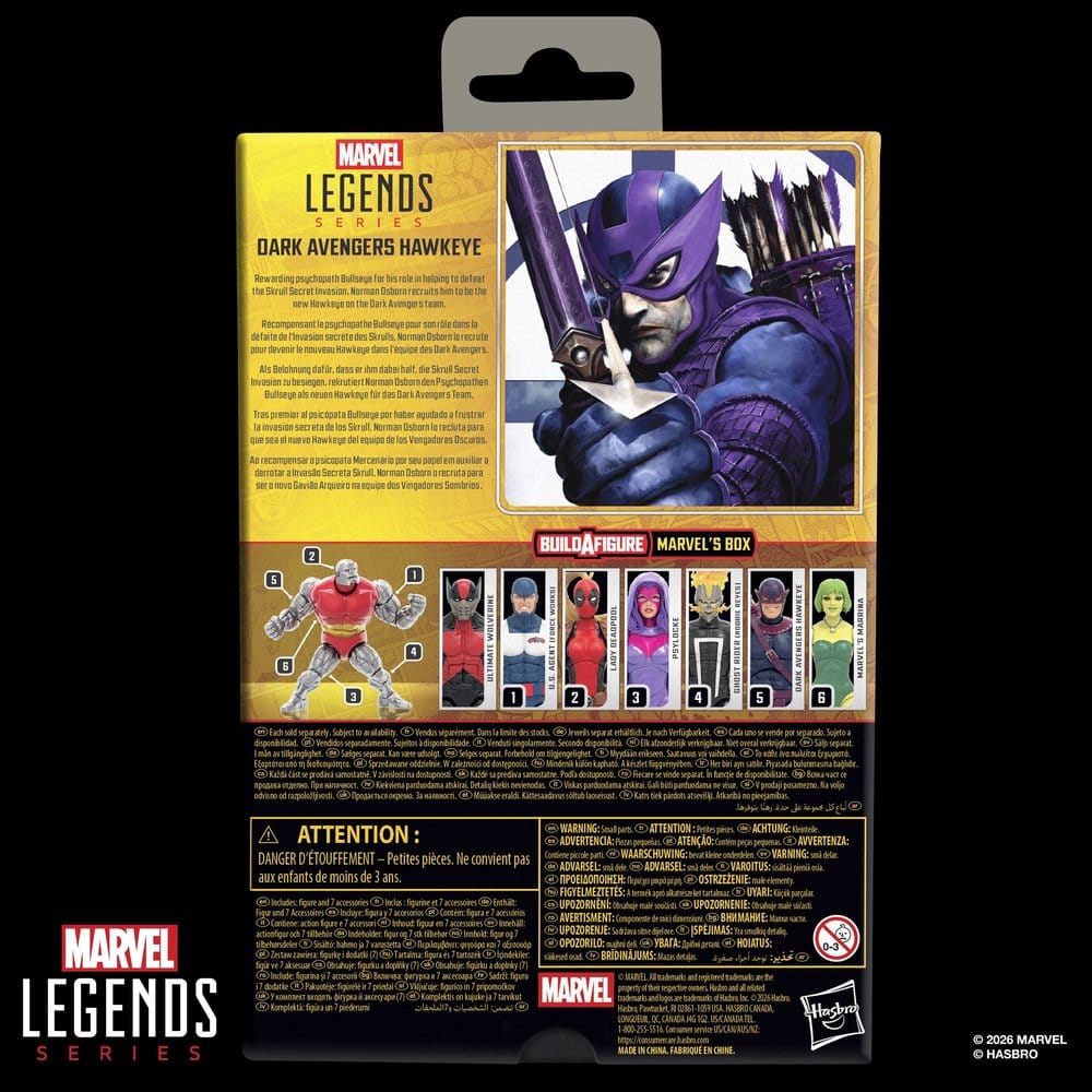 Marvel Legends Actionfigur Dark Avengers Hawkeye (BAF: Marvel's Box) 15 cm