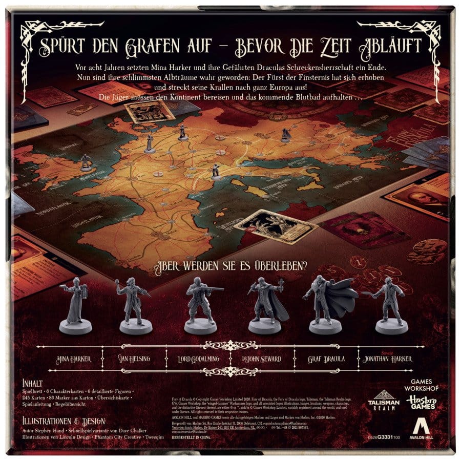 Fury of Dracula Brettspiel 5. Edition *Deutsche Version*