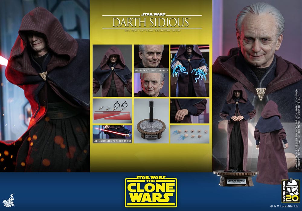 Star Wars: The Clone Wars Actionfigur 1/6 Darth Sidious 29 cm