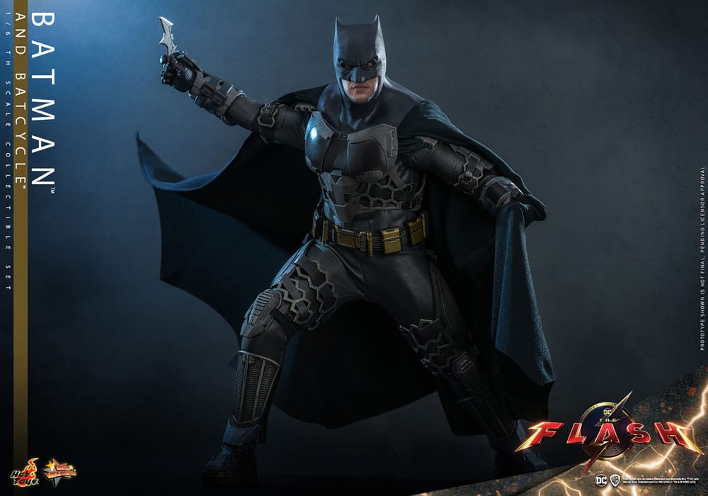 The Flash Movie Masterpiece Actionfigur mit Fahrzeug 1/6 Batman & Batcycle Set 30 cm