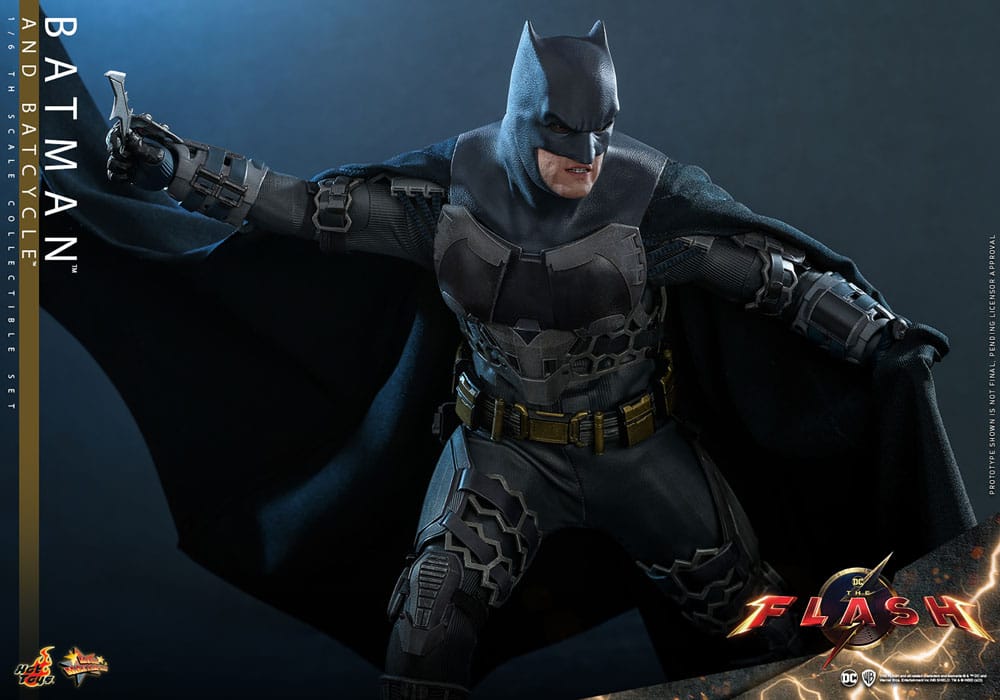 The Flash Movie Masterpiece Actionfigur mit Fahrzeug 1/6 Batman & Batcycle Set 30 cm