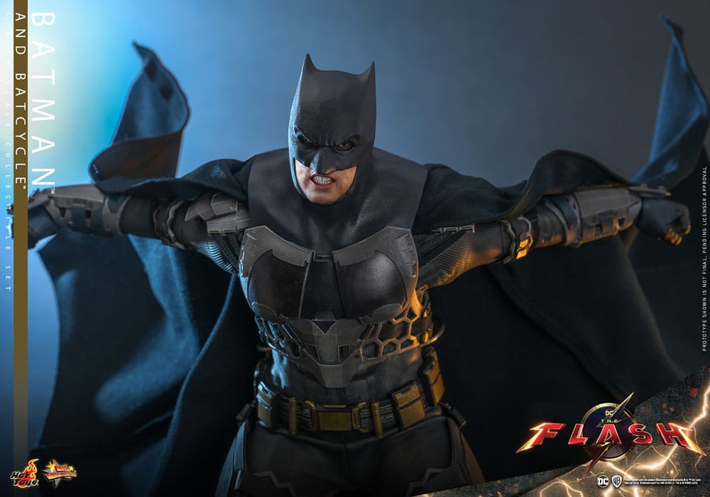 The Flash Movie Masterpiece Actionfigur mit Fahrzeug 1/6 Batman & Batcycle Set 30 cm