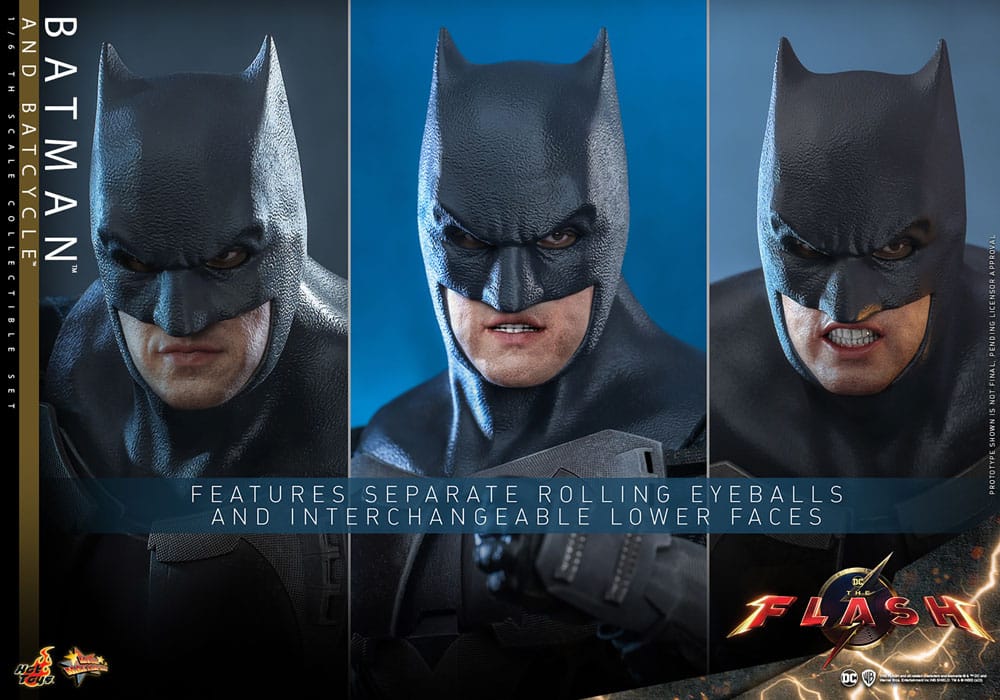 The Flash Movie Masterpiece Actionfigur mit Fahrzeug 1/6 Batman & Batcycle Set 30 cm