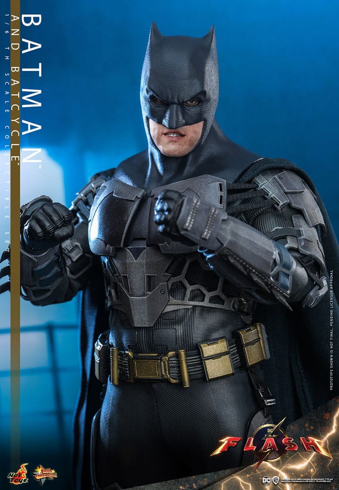The Flash Movie Masterpiece Actionfigur mit Fahrzeug 1/6 Batman & Batcycle Set 30 cm