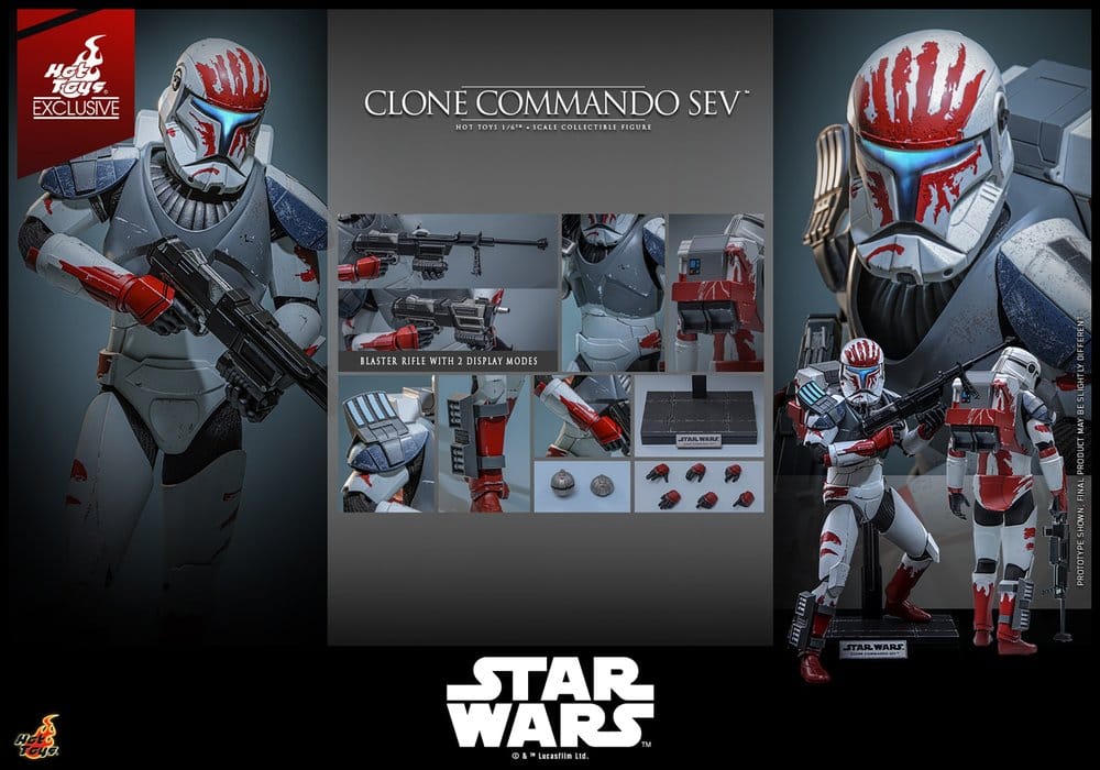 Star Wars: The Clone Wars Television Masterpiece Actionfigur 1/6 Clone Commando Sev (Hot Toys Exclusive) 30 cm