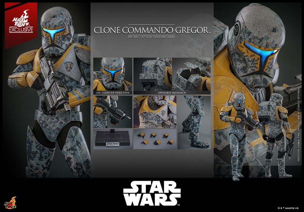 Star Wars: The Clone Wars Actionfigur 1/6 Clone Commando Gregor Hot Toys Exclusive 30 cm