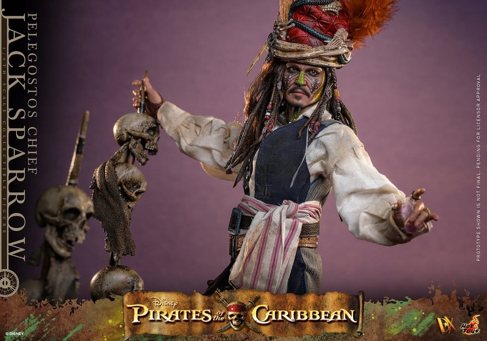 Pirates of the Caribbean - Fluch der Karibik 2 DX Actionfigur 1/6 Pelegostos Chief Jack Sparrow 30 cm 
