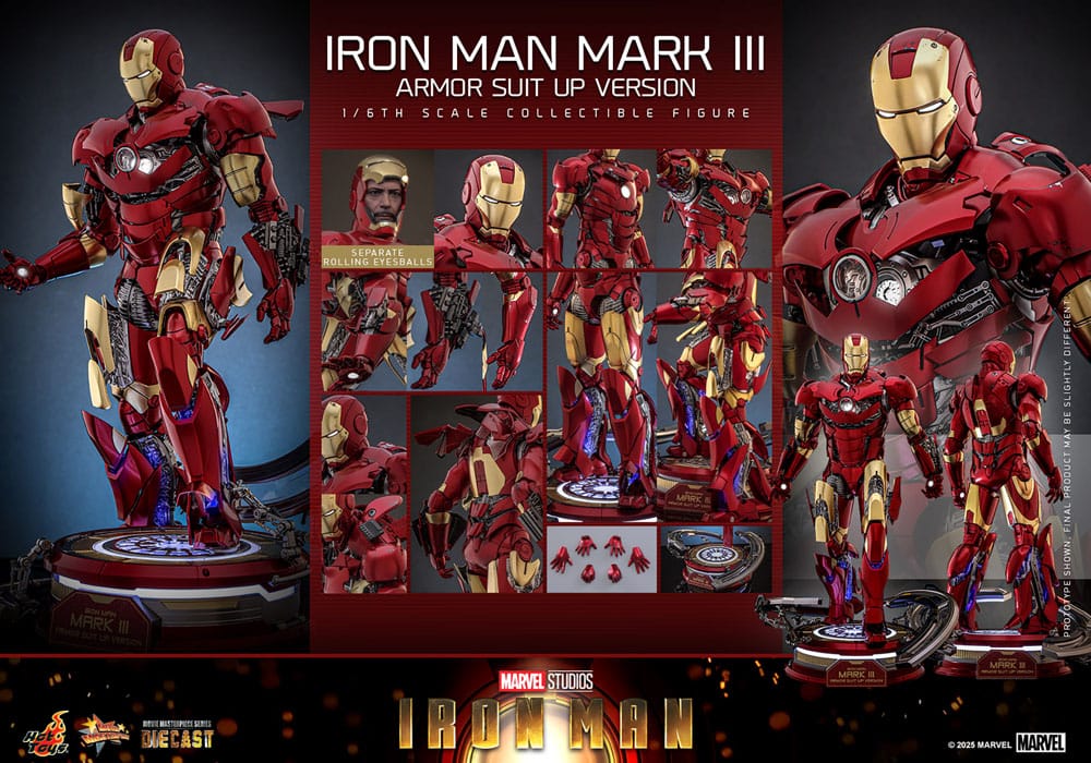 Iron Man Movie Masterpiece Diecast Actionfigur 1/6 Iron Man Mark III (Armor Suit Up Version) 32 cm