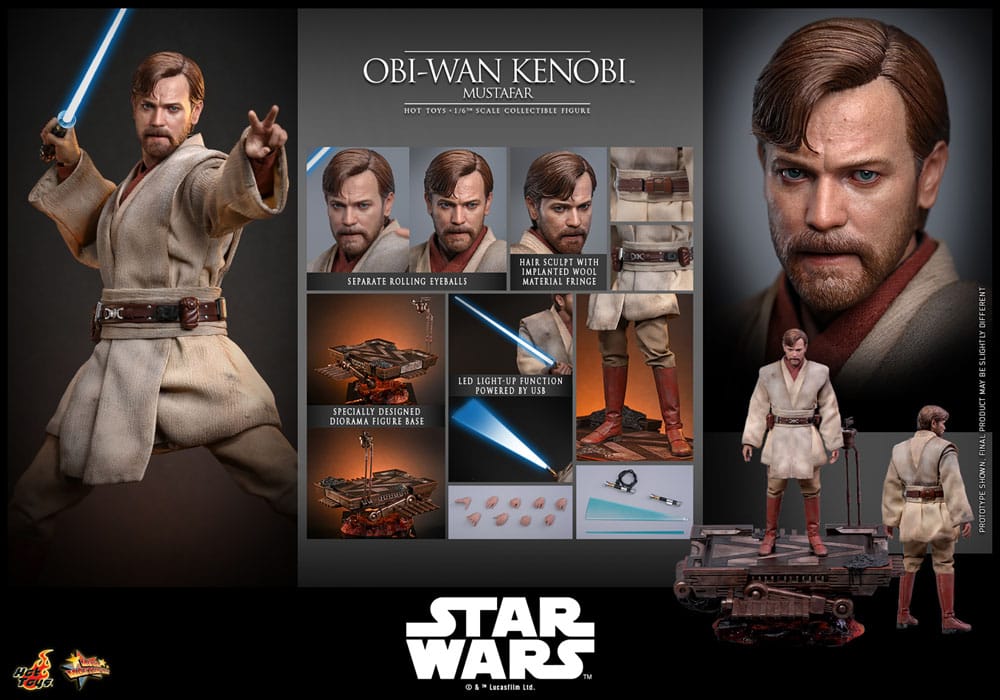 Star Wars: Episode III - Die Rache der Sith Movie Masterpiece Actionfigur 1/6 Obi-Wan Kenobi (Mustafar) 31 cm