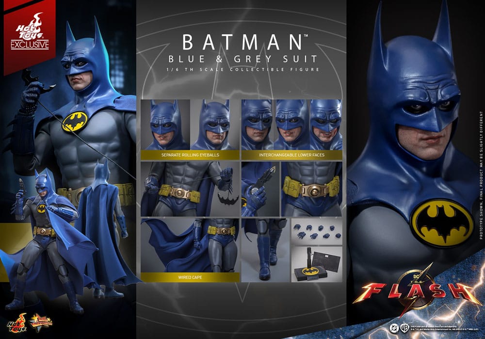The Flash Movie Masterpiece Actionfigur 1/6 Batman (Blue & Grey Suit) Limited Edition Hot Toys Exclusive 30 cm