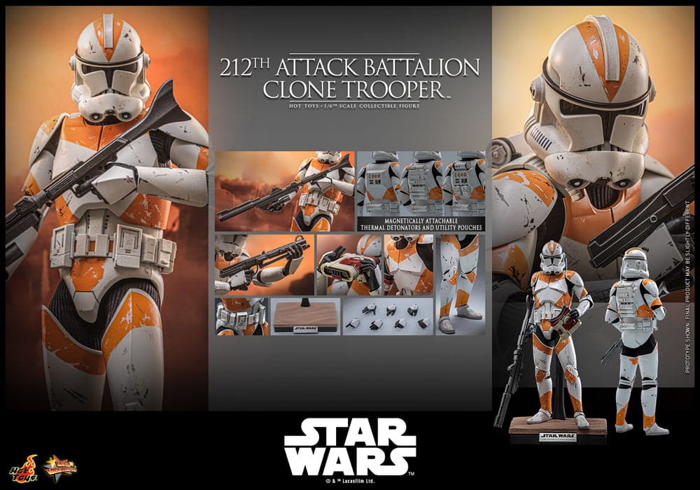 Star Wars: The Clone Wars Actionfigur 1/6 212th Attack Battalion Clone Trooper 30 cm