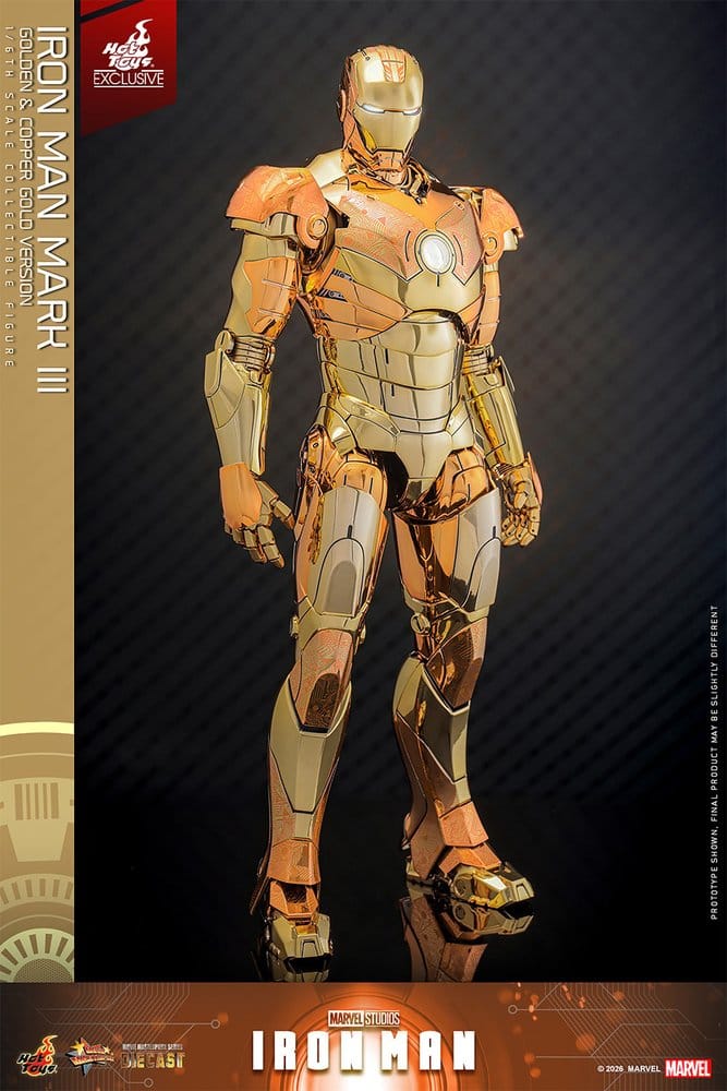 Iron Man Movie Masterpiece Diecast Actionfigur 1/6 Iron Man Mark III (Golden & Copper Gold Version) Hot Toys Exclusive 33 cm
