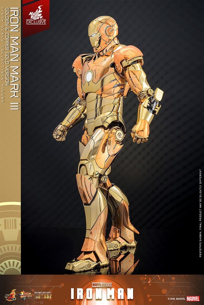 Iron Man Movie Masterpiece Diecast Actionfigur 1/6 Iron Man Mark III (Golden & Copper Gold Version) Hot Toys Exclusive 33 cm