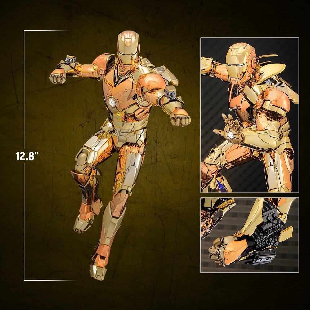 Iron Man Movie Masterpiece Diecast Actionfigur 1/6 Iron Man Mark III (Golden & Copper Gold Version) Hot Toys Exclusive 33 cm