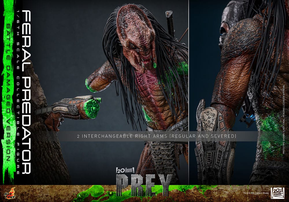 Prey Actionfigur 1/6 Feral Predator (Battle Damaged Version) 37 cm