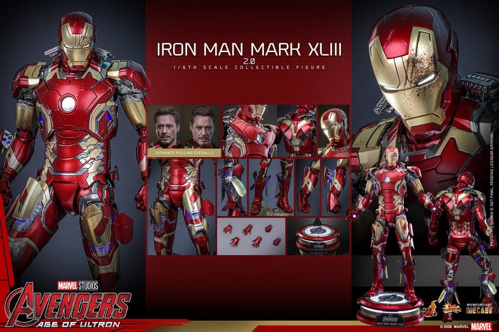 Avengers: Age of Ultron Movie Masterpiece Diecast Actionfigur 1/6 Iron Man Mark XLIII (2.0) 32 cm