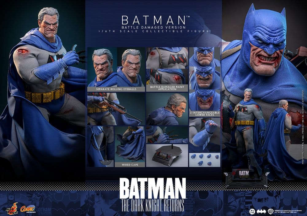 Batman: The Dark Knight Returns Comic Masterpiece Actionfigur 1/6 Batman (Battle Damaged Version) 32 cm