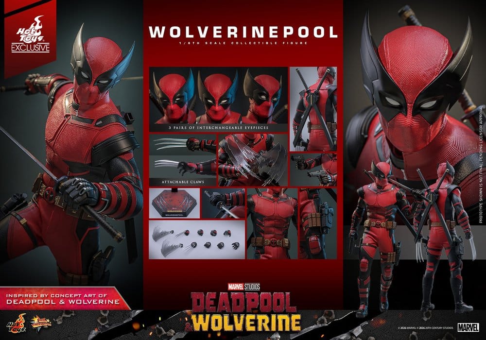 Deadpool & Wolverine Movie Masterpiece Actionfigur 1/6 Wolverinepool Hot Toys Exclusive 31 cm